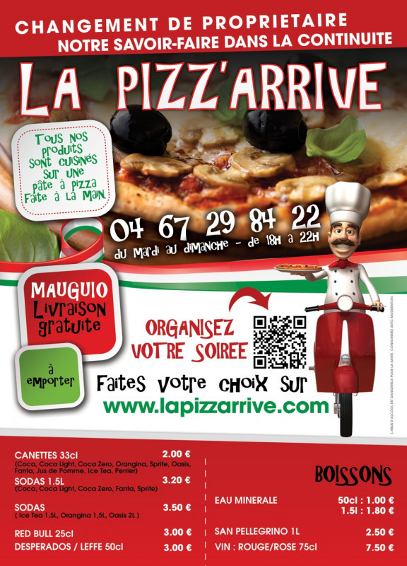 RES - LA PIZZ'ARRIVE - CARTE DE VISITE - MAUGUIO